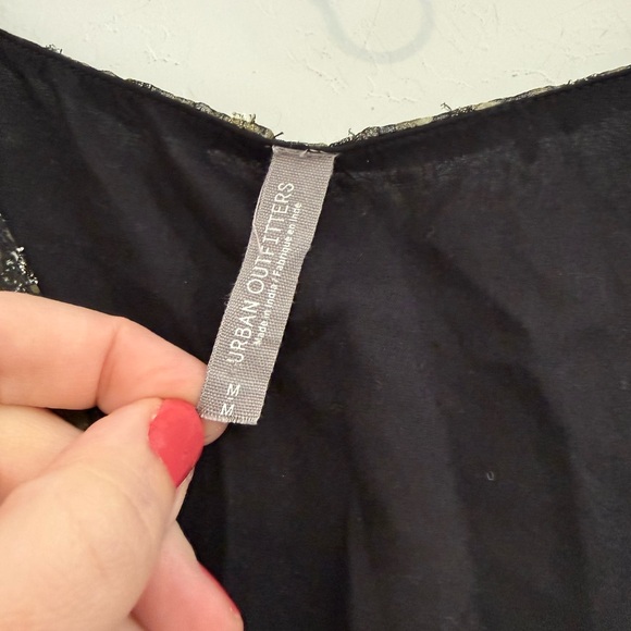 Urban Outfitters green shimmery Long Sleeve mini Dress fairy cottagecore dress - Picture 5 of 7